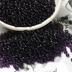 Стально-синий Fgb 8/0 круглый стеклянный бисер класса А, прозрачные цвета, стальной синий, 8/0, 3x2 мм, отверстие : 1 мм, около 10000 шт / упаковка