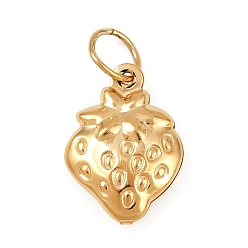 Клубника 304 подвески из нержавеющей стали, с целью перехода в кольце, золотые, клубника, 15.5x11x4 мм, отверстие : 4.5 мм