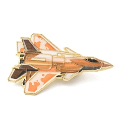 Orange Pins en émail représentant des avions de chasse à camouflage désertique, broches en alliage doré pour vêtements de sac à dos, orange, 37x23mm