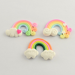 Mixed Color Handmade Polymer Clay Cabochons, Rainbow, Mixed Color, 33~38x45~50x8mm