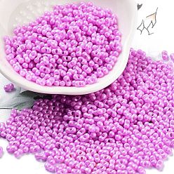 Фиолетовый Стеклянный бисер непрозрачных цветов, арахис, фиолетовые, 2x4x2 мм, отверстие : 0.8 мм, Около 45000 шт / фунт