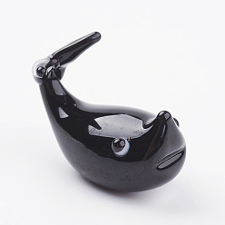 Черный Украшения для дома, украшения ручной работы дисплея бусины, китовая фигура, чёрные, 23x12x17 мм