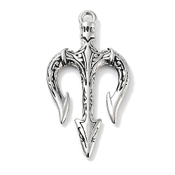Античное Серебро Сплавочные подвески тибетского стиля, формы вилки, античное серебро, 48x26x4 мм, отверстие : 2.5 мм