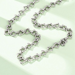 Нержавеющая Сталь Цвет 304 ожерелья из нержавеющей стали с ромбовидными звеньями для женщин и мужчин, не тускнеет, цвет нержавеющей стали, 22.05 дюйм (56 см)