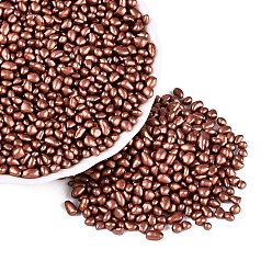 Sienna Baking Paint Glass Seed Beads, No Hole Beads, Imitation Cobblestone, Sienna, 1~8x1~5x1~4mm, about 6521pcs/Pound