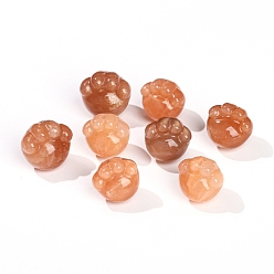 Peach Moonstone Натуральный персиковый лунный камень бусины в форме когтя толстой кошки, отпечаток лапы, 18x14 мм