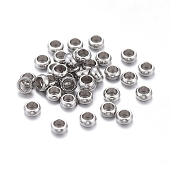 Нержавеющая Сталь Цвет Устойчивы к потускнению 201 разделительные бусины из нержавеющей стали, рондель, цвет нержавеющей стали, 2.5x1 мм, отверстие : 1.5 мм