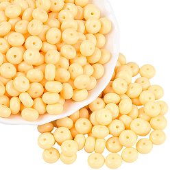 Светло-хаки 200 шт. непрозрачные стеклянные бусины, окрашенные в цвет выпечки, круглое отверстие, рондель, светлый хаки, 8~8.5x5 мм, отверстие : 1.2~1.4 мм