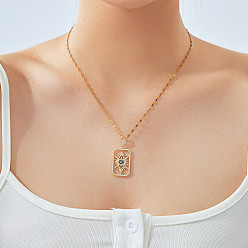 Золотой Элегантные латунные прозрачные и синие кубические цирконии с полыми подвесками от сглаза, идеально подходит для повседневной носки, золотые, 15.75 дюйм (40 см)