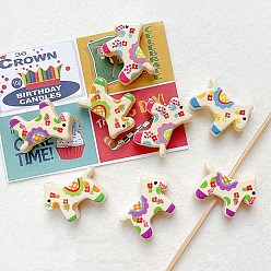 Лошадь Непрозрачные акриловые бусины с зимней тематикой, лошадь, 22x18 мм, отверстие : 3 мм