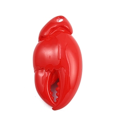 Красный Акриловые большие подвески, клешни краба, красные, 50x25.5x17.5 мм, отверстие : 3 мм