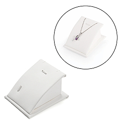 Белый Дым Изогнутые витрины для ювелирных изделий из искусственной кожи, для ожерелья и подвески, серый, 3.9x6.3x7.5 см