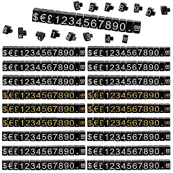 (52) Непрозрачная лаванда 6 наборы 3 цвета пластиковый ценник-дисплей куб регулируемый ценник, с набором ценников в долларах с цифрами и буквами, для стойки дисплея цены ювелирных изделий, разноцветные, 0.5x0.3x0.55 см, 15 шт / комплект, 2 наборы / цвет