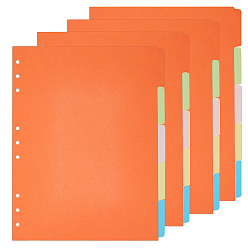 (52) Непрозрачная лаванда Разделители для папок-регистраторов, 9 Вкладка индексной страницы с отверстиями для планировщика, блокнота и переплетных листов., прямоугольные, разноцветные, 258x199x0.3 мм, отверстие : 5 мм, 5 листов / комплект