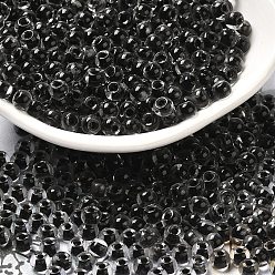 Черный Прозрачное стекло круглый бисер, внутри цветов, круглые, чёрные, 6/0, 4x3 мм, отверстие : 1.2 мм, Около 7258 шт / фунт