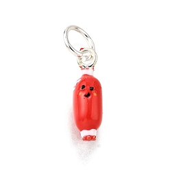 Candy Подвески из эмали и сплава, с целью перехода в кольце, серебряные, конфеты, 16.5x5.5 мм, отверстие : 5.5 мм