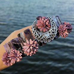 Аметист Резинки для волос из натурального зеленого авантюрина, аксессуары для волос для женщин и девочек, луна, 250x150x50 мм