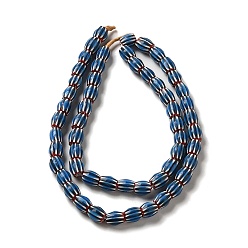 Steel Blue Handmade Nepalese Lampwork Beads, Rondelle, Steel Blue, 9~14x8~13mm, Hole: 2mm, about 53~61pcs/strand, 25~25.98''(63.5~66cm)