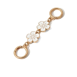Белый Эмалированные цепочки для сумок с цветочным сплавом, с кольцевыми застежками, для замены ремней для мешков, золотые, белые, 130 мм