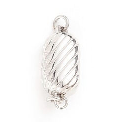 Stainless Steel Color Tarnish Resistant 304 Stainless Steel Box Clasps, Stainless Steel Color, 19x8x6mm, Hole: 2.3mm