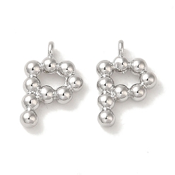 Платина Латунные подвески, без кадмия, без никеля и без свинца, письмо амулеты, платина, 13x8x2 мм, отверстие : 1 мм