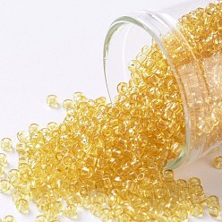 (2) Transparent Light Topaz Тохо 11/0 круглые бусины, японский бисер, (2) прозрачный светлый топаз, 2.2 мм, отверстие : 0.8 мм, Около 50000 шт / фунт