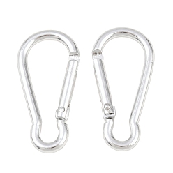 Серебро Алюминия скалолазание карабинов, ключевые застежками, быстрые ссылки, серебряные, 50x24x4 мм