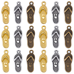 (52) Непрозрачная лаванда 90 шт 3 цвета подвески из сплава в тибетском стиле, тапочка, разноцветные, 21x8x3.5 мм, отверстие : 1.8 мм, 30 шт / цвет