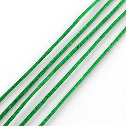 Green Round Nylon Thread, Rattail Satin Cord, for Chinese Knot Making, Green, 1mm, 100yards/roll