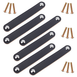 Черный Дверные ручки из искусственной кожи, для запасных частей дверных ремней шкафа, чёрные, 170x25x3 мм, отверстия: 3.5, 24x7.5 мм