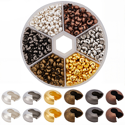 (52) Непрозрачная лаванда 900шт 6 цвета железные обжимные бусины крышки, разноцветные, 4 мм, отверстие : 1.5~1.8 мм, 150 шт / цвет