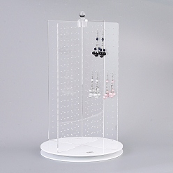 Clear 360°Rotating Organic Glass Earring Display Stand, Earring Display Tower, Clear, 34x20cm