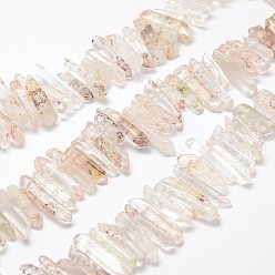 Lodolite Quartz Natural Lodolite Quartz Beads Strands, Faceted, Nuggets, 15.5~31x5.5~12x4~8mm, Hole: 1.5mm, 15.7 inch(40cm)