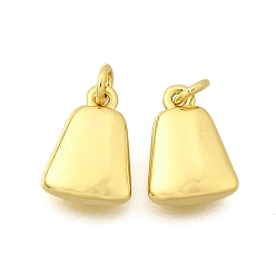 Trapezoid Латунь прелести, стойки покрытие, прочное покрытие, без кадмия и без свинца, реальный 18 k позолоченный, с целью перехода в кольце, трапециевидные, 10.5x7.5x2.5 мм, отверстие : 2 мм