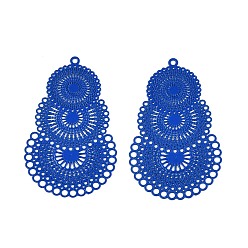 Королевский синий 430 подвеска из нержавеющей стали, окрашенная распылением, слеза, королевский синий, 40x24.5x0.3 мм, отверстие : 1.2 мм