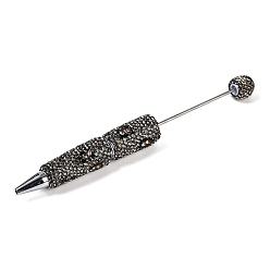 Гелиотроп Железная ручка из бисера, шариковая ручка, с полимерной глиной горный хрусталь, для индивидуальной ручки с ювелирными бусинами, случайная подложка, гелиотроп, 149x16 мм
