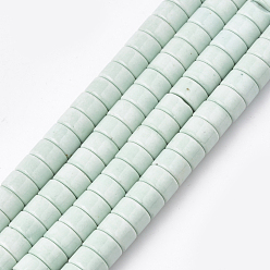 Light Cyan Natural Agate Beads Strands, Dyed, Column, Light Cyan, 8.5x5mm, Hole: 1mm, 76pcs/strand, 15.7 inch