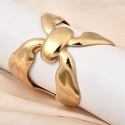 Золотой 304 женские браслеты с открытыми манжетами из нержавеющей стали, бабочка, золотые, внутренний диаметр: 2.05 дюйм (5.2 см)