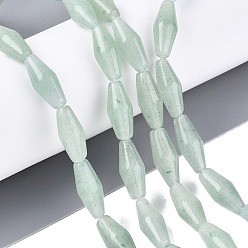 Зеленый Авантюрин Естественный зеленый авантюрин бисер нитей, двухконусные, 14~15x6 мм, отверстие : 1 мм, около 25~26 шт / нитка, 14.57~15.16'' (37~38.5 см)