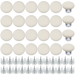 Мокасин 24 плоские круглые тканевые колпачки гвозди пуговицы, с железной заклепкой и пластиком, аксессуары для шляп, платина, мокасин, 14.5x6 мм