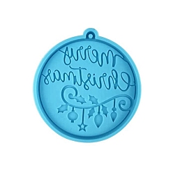 Темно-Голубой DIY силиконовые формы кулон, формы для литья смолы, новогодний шар с узором из лампочки, глубокое синее небо, 50 мм