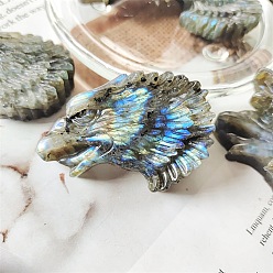 Eagle Natural Labradorite Carved Figurines Statues for Home Office Desktop Decoration, Eagle, 40mm