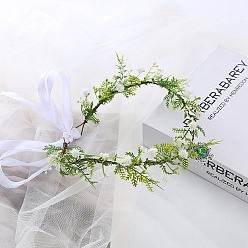 Peridot Plastic Headband, Flower Crown, with Rhinestone, Peridot, Inner Diameter: 170mm
