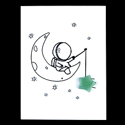 Зеленый Авантюрин Натуральный зеленый авантюрин резные фигурки орнамент, для домашнего украшения рабочего стола, Подарочная карта своими руками с вдохновением, звезда, 15x15 мм