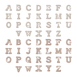 (52) Непрозрачная лаванда 2 наборы 2 цвета письмо az имитация жемчуга ткань патчи, со стразами, аксессуары для костюма, швейные украшения, алфавит, разноцветные, 45~50x21~57x5.8 мм, 26 шт / комплект, 1 набор / цвет