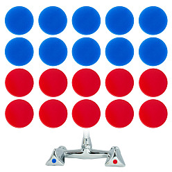 (52) Непрозрачная лаванда 72шт 2 цвета акриловые публичные знаки, маркировка горячей и холодной воды для крана, плоско-круглые, разноцветные, 10x2 мм, 36 шт / цвет