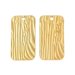 Настоящее золото 18K Ионное покрытие (ip) 304 подвески из нержавеющей стали, подвеска в виде кованого прямоугольника, реальный 18 k позолоченный, 31.5x16.5x0.9 мм, отверстие : 2 мм