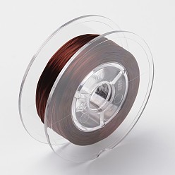 Coffee Japanese Eco-Friendly Dyed Flat Elastic Crystal String, Elastic Beading Thread, for Stretch Bracelet Making, Flat, Coffee, 0.6mm, about 60m/roll(65.62yards/roll)