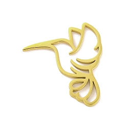 Настоящее золото 18K 304 подвески из нержавеющей стали из нержавеющей стали, для diy уф смолы, эпоксидная смола, Прессованные цветочные украшения, колибри, реальный 18 k позолоченный, 14.5x15.5x1 мм