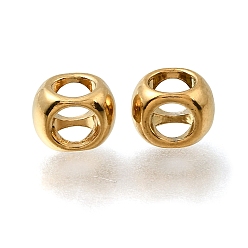 Настоящее золото 18K 304 из нержавеющей стали разделительные бусины, полый куб, ионное покрытие (ip), реальный 18 k позолоченный, 5x7x5 мм, отверстие : 3 мм